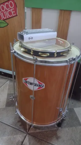 Instrumentos percussão surdo 18, pandeiro Pró leve 13" reco glitter