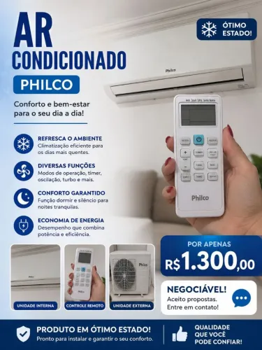 Vendo ar condicionado 12 mil BTUs..parcelo no cartão.