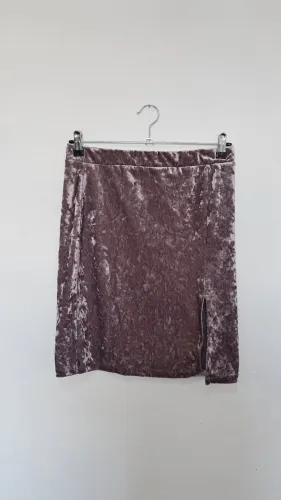 IMPECÁVEL Saia Feminina Forever 21veludo Lilas