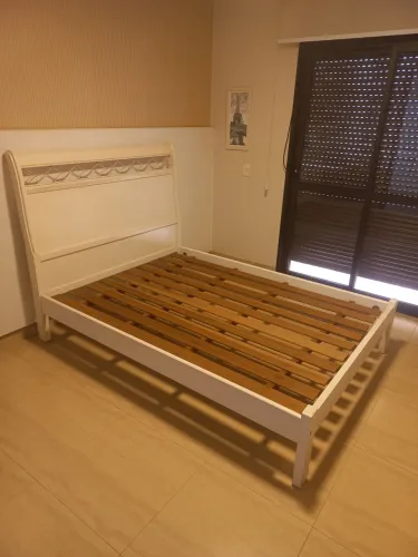 Cama de casal Rústica Ferro e Madeira