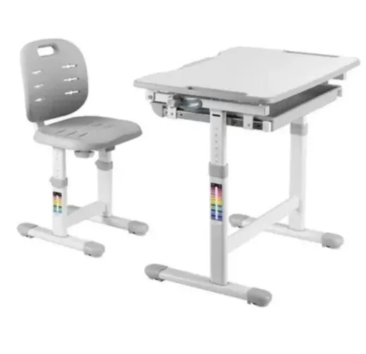 Mesa de estudo infantil com cadeira reguladora
