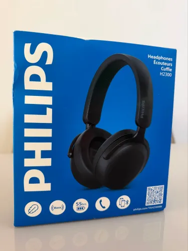 Fone de ouvido Philips Bluetooth modelo TAH2300BK em preto.