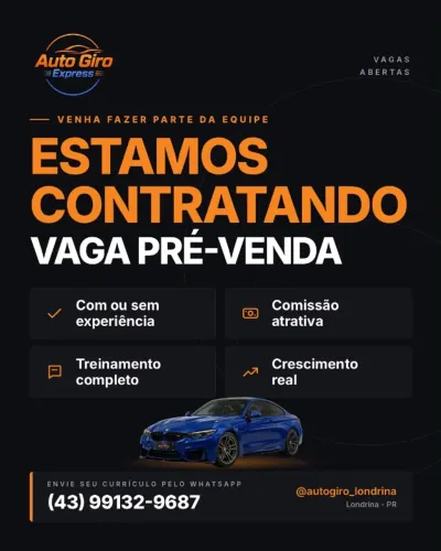 Pre-venda e negociador de veículos