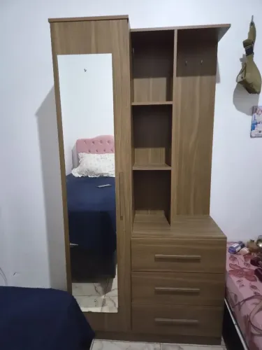 Armário Multiuso Cômoda Brisa Amêndola Touch 1 Porta