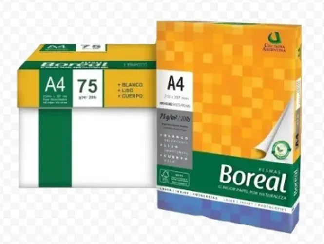 Papel Sulfite A4 75g Boreal - Caixa com 10 pacotes de 500 flhas cada