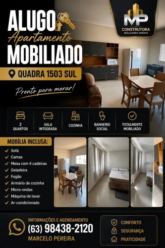 Alugo Apartamento 2/4 mobiliado