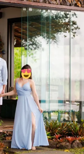 Vestido longo azul