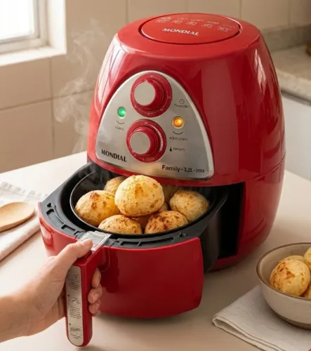 Fritadeira Sem Óleo Air Fryer Mondial (Modelo AF-14) Family Red Cesto 3,2L 1500W