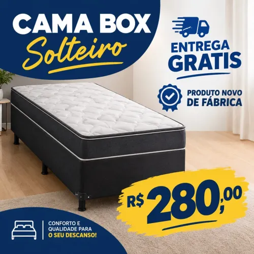 CAMA BOX SOLTEIRO - ENTREGA GRATIS
