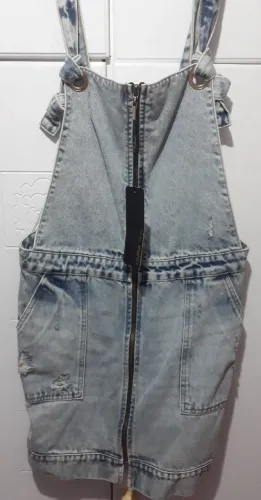 VENDO JARDINEIRA JEANS TAM 36 NOVA MAECA CITY BLUE 