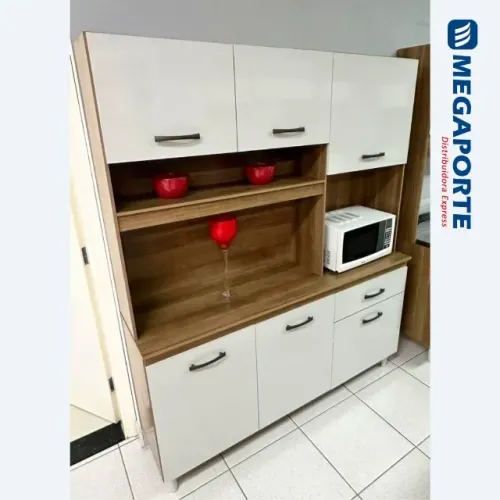 Armário de Cozinha 1,60m 6 Portas 1 Gaveta (Novo) Entrega Grátis! 