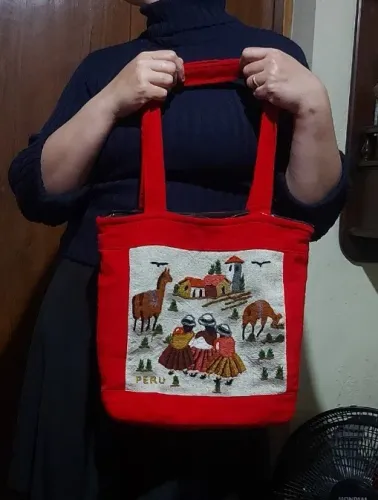 Bolsa peruana artesanato bordad