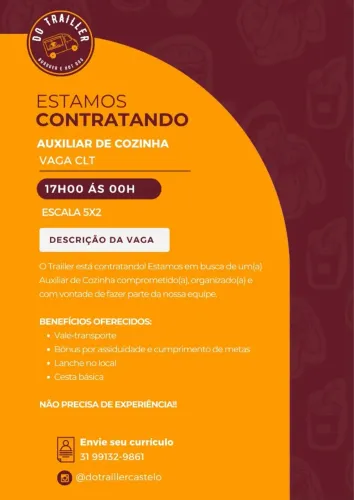 VAGA AUXILIAR DE COZINHA