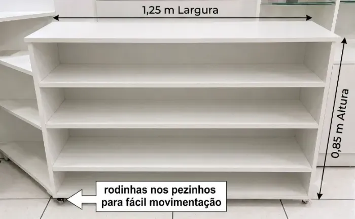 Balcão Expositor com Rodinhas (1,25m x 0,85m)