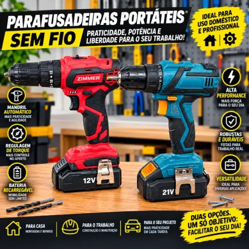Parafusadeiras portáteis sem fio