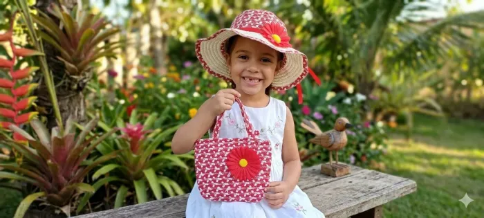 chapéu + bolsinha infantil ( produto novo)