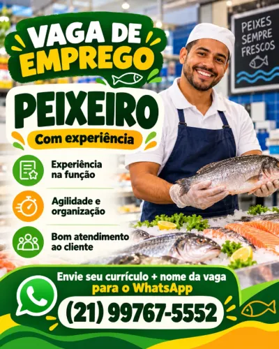 PEIXEIRO COM EXPERIÊNCIA - PENHA/RJ