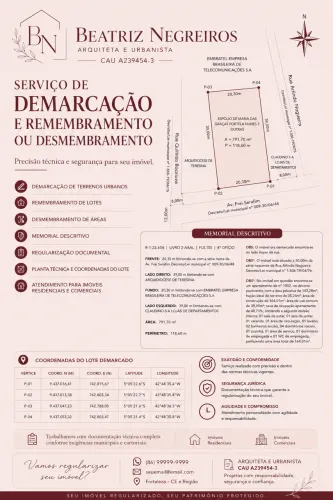 Demarcação, desmembramento e remembramento de imóvel urbano 