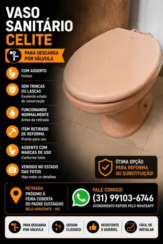 Vaso Sanitário Celite Bege com Assento