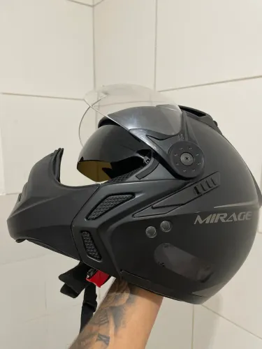 Capacete Mirage Peels Óculos Interno Preto Fosco F21