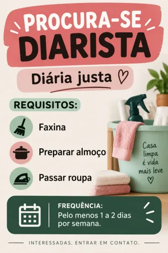 Procura-se Diarista