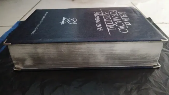 Bíblia de Estudo Formação Espiritual Capa Luxo Couro Renovare 2009 