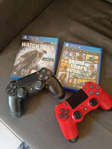 Playstation 4 Slim - Video game Ps4 1tb/500gb com 1 ou 2 controle + jogo Aleatório - Conso