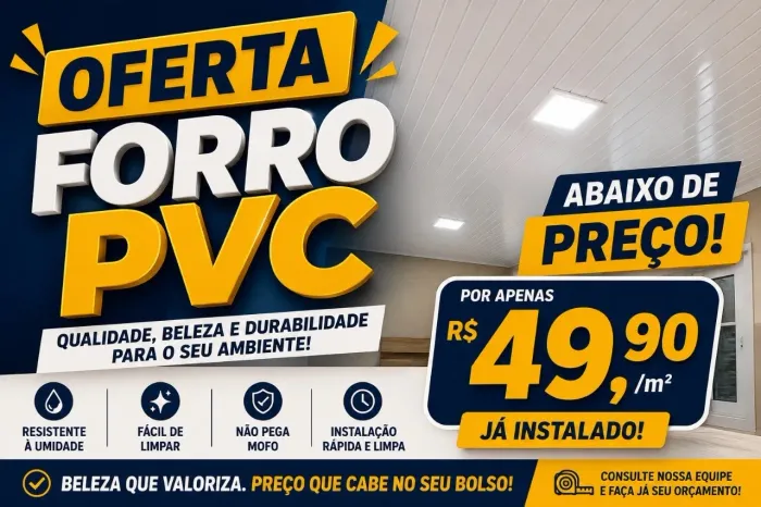 Forro PVC com instalação