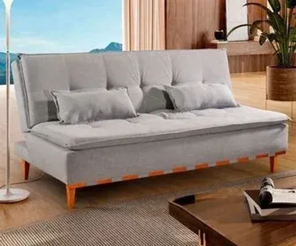 Sofá Cama 1,86m Tecido Linho - Promoção