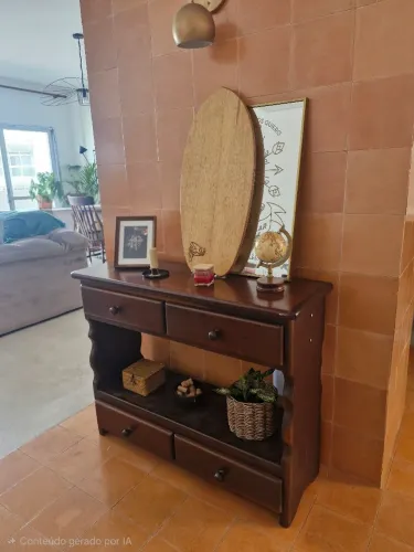 Mesa aparador ou sapateira com gavetas madeira maciça