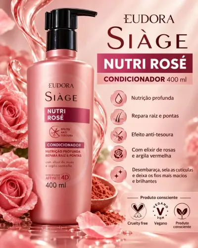 Condicionador Eudora Siàge Nutri Rosé 400ml