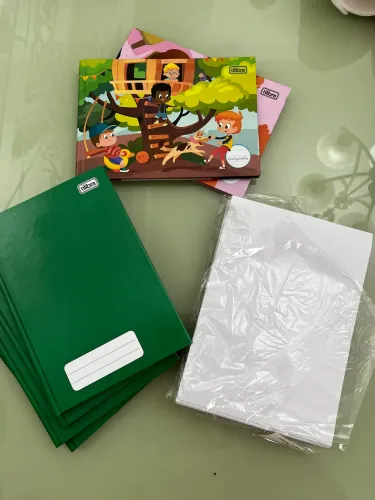 6 Cadernos Pequenos Capa Dura + 200 Folhas Off Set 