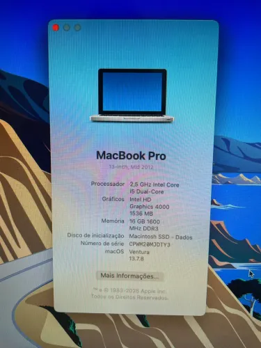 MacBook Pro 2012 - Pra Sair Hoje