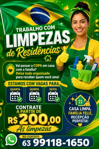 limpeza Doméstica(200,00) a (260,00)