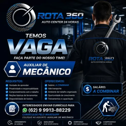Vaga de auxiliar de mecânico