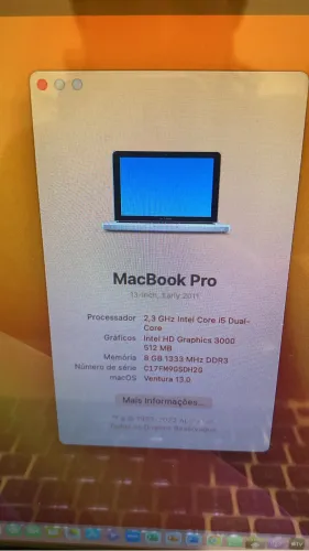 MacBook Pro 13? i5 | SSD 480GB | 8GB RAM | Carregador Original Apple