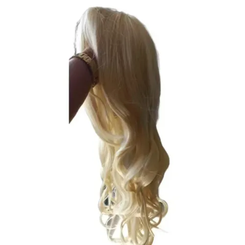 Peruca Lace Wig Orgânica Loiro Claríssimo Cacheado 60Cm