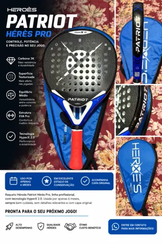 Raquete de Padel Héroes Patriot Hères Pro - Excelente Estado
