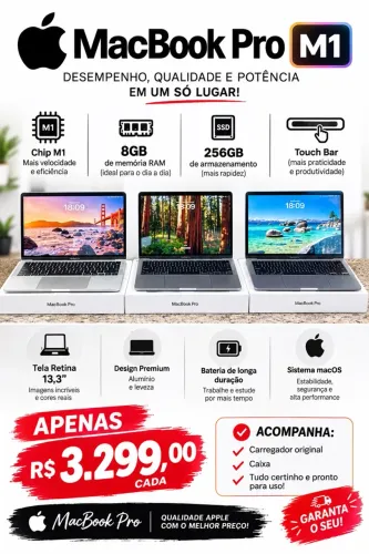 MACBOOK PRO M1 SSD 256GB 8GB MEMÓRIA