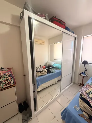 Guarda-Roupa Casal 2 Portas 1 Porta Espelhada Milão 100% MDF - Branco