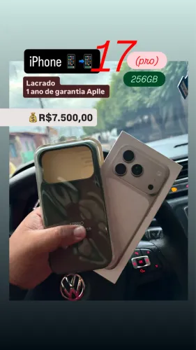 iPhone 17 pro 256GB (lacrado) R$7.500