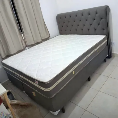 Cama box Queen molas ensacadas completa