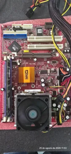 Kit Placa mãe M825G Sempron retro