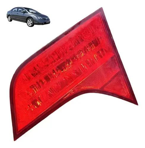 Lanterna Tampa Traseira Direita New Civic Lxs 1.8 Flex 2007 Direito/passageiro Vermelho
