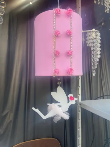 Pendente cúpula fa Dinha rosa