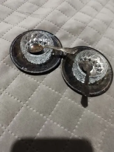 Par de saleiros vitage prata 90