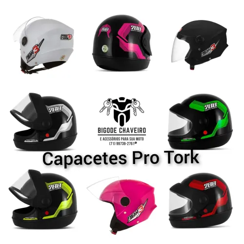 Capacete Aberto e Fechado Cores Diversas 