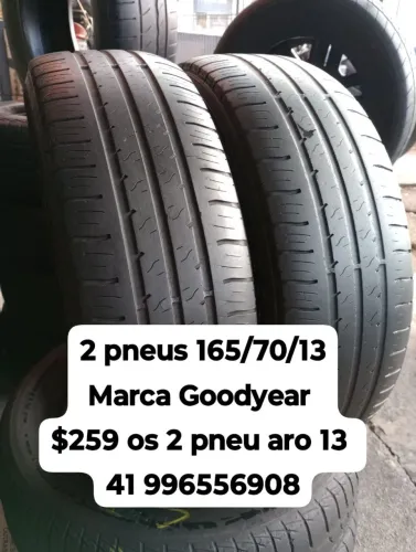 Pneus 165/70/13 marca Goodyear $259 os 2 pneu aro 13 usados roda muito ainda não é remold 