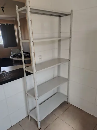 Estante Prateleira de Aço, Cor Prata, 5 andares