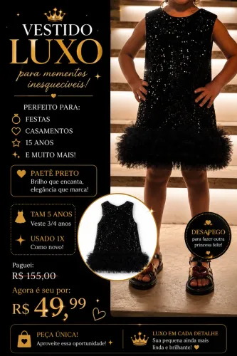 Vestido Infantil Luxo Festa 